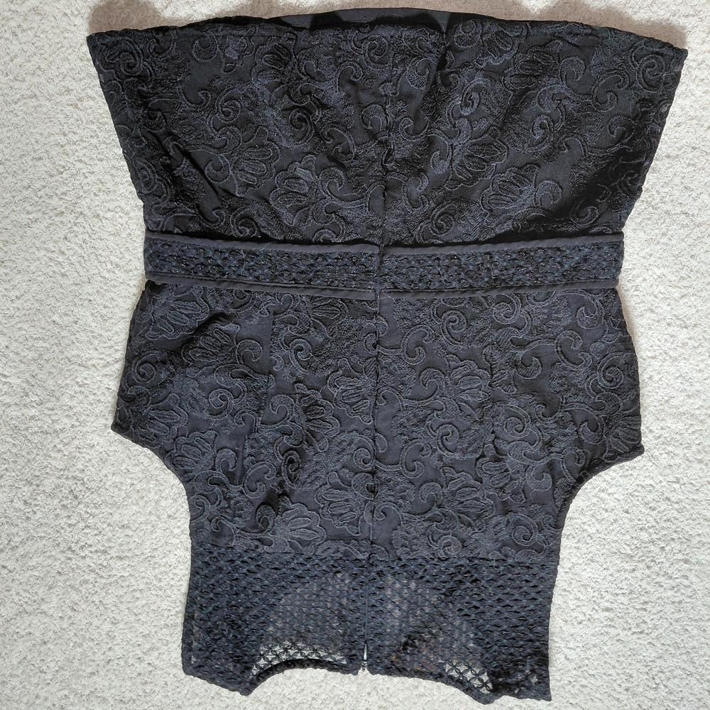 Skies Are Blue Black Textured Women's Blouse - Picture 6 of 8